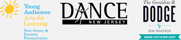 Young Audiences, Dance New Jersey, and G. R. Dodge Foundation Logos