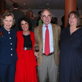 Grounds Circle Founding Reception honoring Marilyn Grounds in September 2009. Pictured, L-R: Betty Wold Johnson, Archer Harvey, Tom Harvey, and Marilyn Grounds